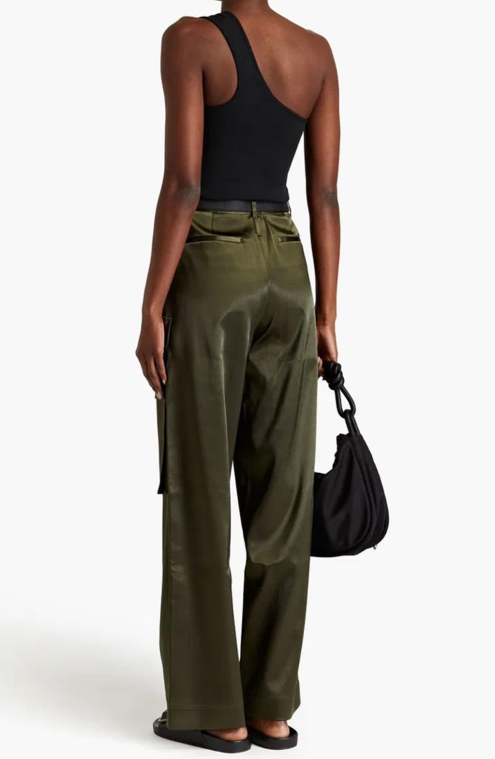 FRAME Relaxed Straight Satin Cargo pant Size 4