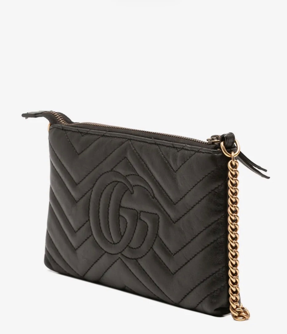 Gucci GG Marmont Matelasse Mini Chain Bag in Black