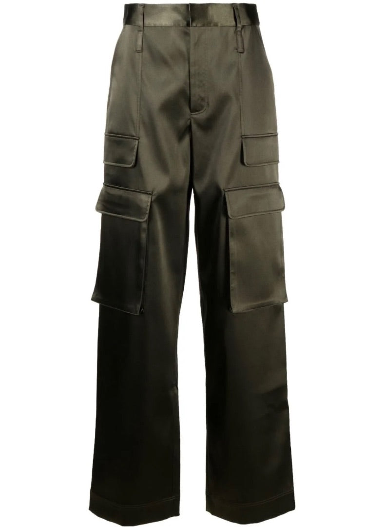 FRAME Relaxed Straight Satin Cargo pant Size 4