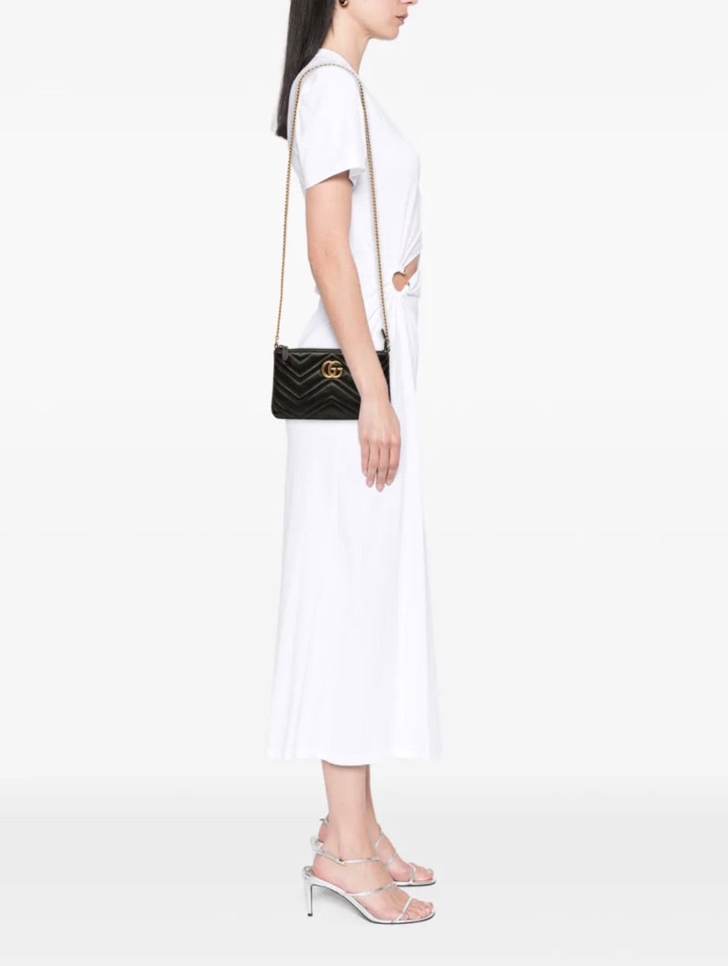 Gucci GG Marmont Matelasse Mini Chain Bag in Black