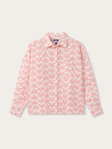 Love Brand & Co. Elephant Palace Strawberry Abaco Linen Shirt BNWT - Size M