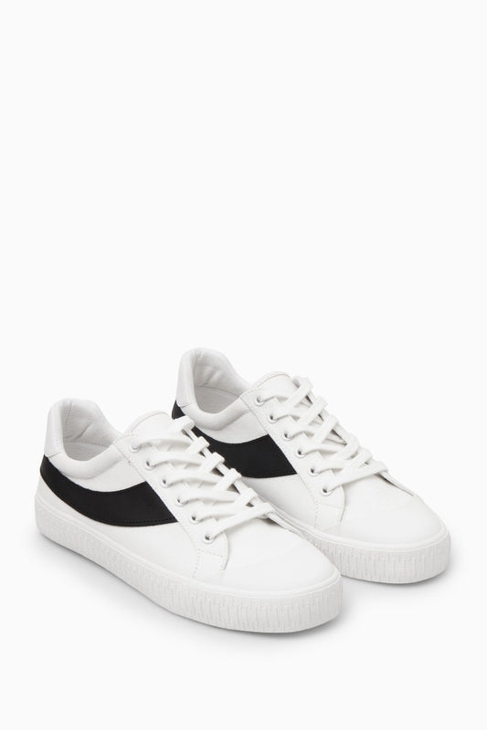 COS LEATHER-TRIMMED CANVAS TRAINERS 8
