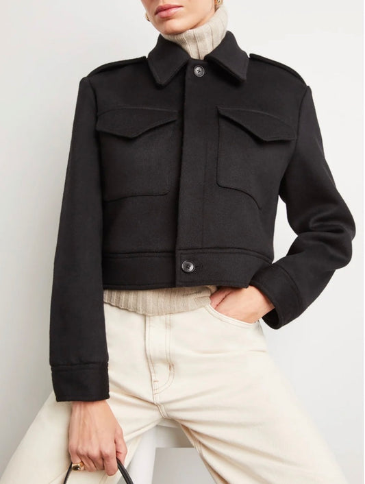 Nili Lotan Horace Military Jacket in Black - Size XS