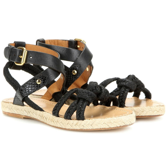 Isabel Marant Black Leather Camila Sandal 38