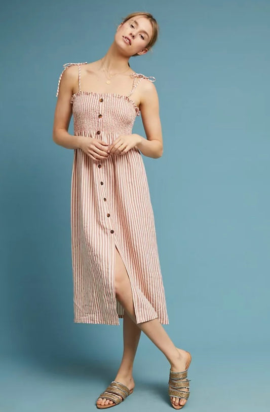 Faithfull the Brand Brighton Linen Dress S