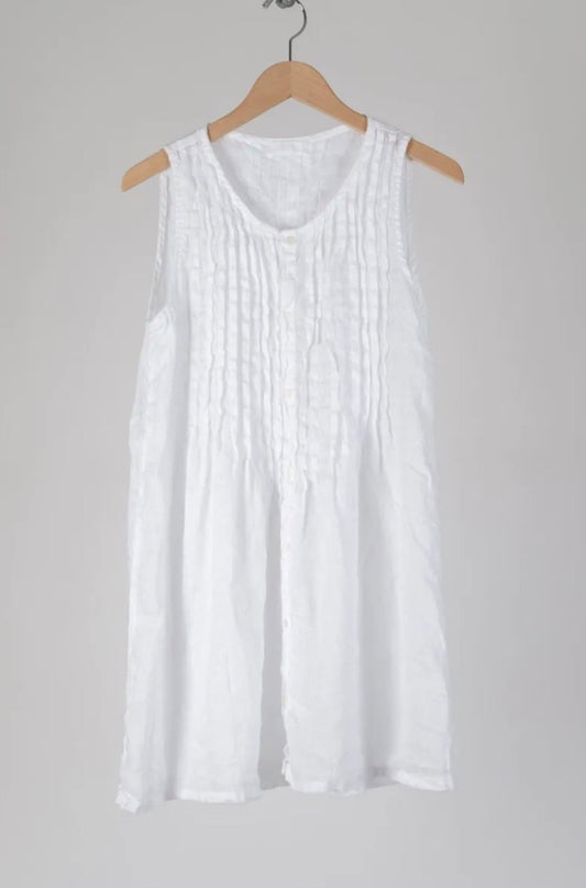 CP Shades White Linen Dress M