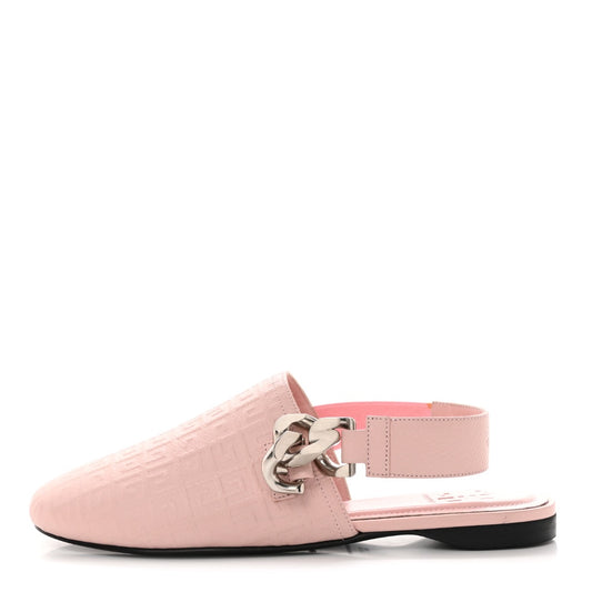 Givenchy Calfskin G Chain Slingback Mules 39.5 Pink