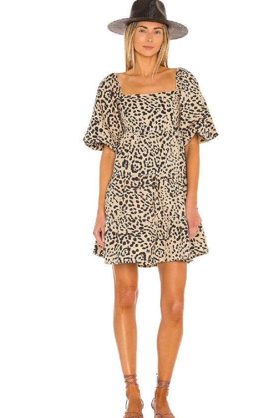 Faithfull the Brand Leopard Print Mini Dress XS