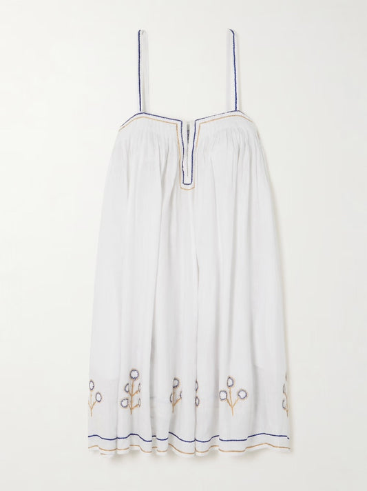 Thierry Colso Zenobia Pintuck Dress S
