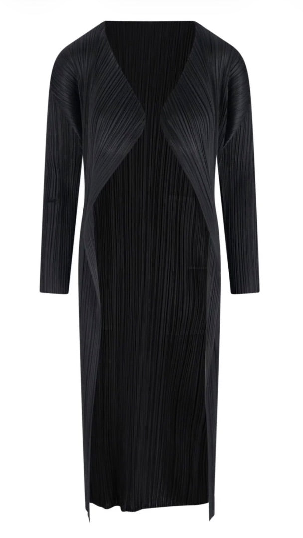 Pleats Please Issey Miyake V-Neck Pleated Coat - Size 3 (M) - BNWT