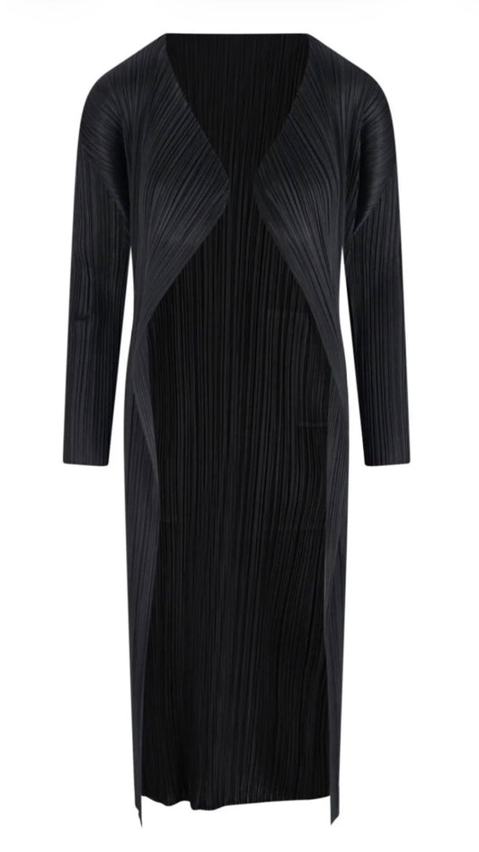 Pleats Please Issey Miyake V-Neck Pleated Coat - Size 3 (M) - BNWT