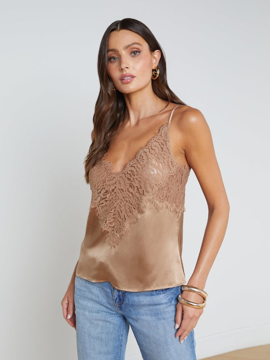 Priya Silk Lace Camisole - Size Small