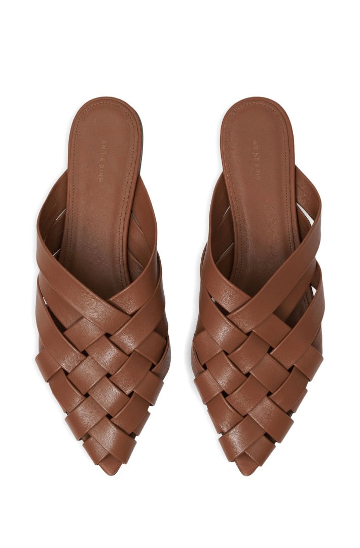 Anine Bing Eve Flat Mules - Size 37 (New)