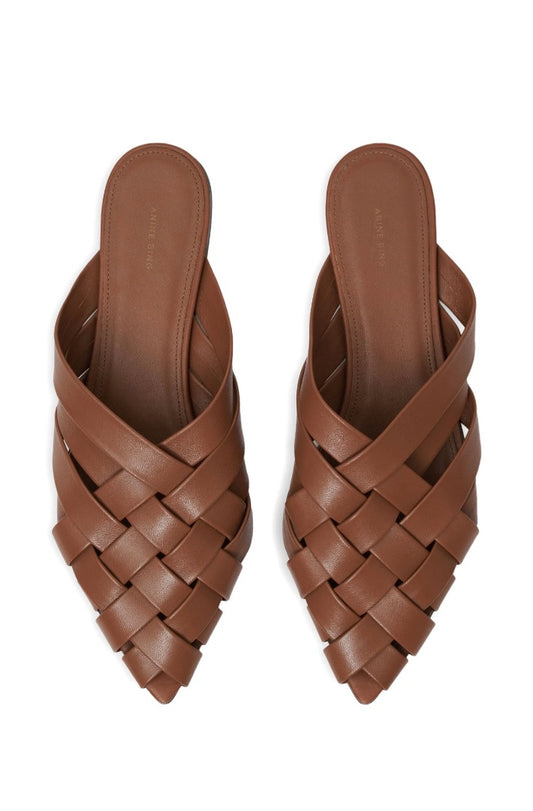 Anine Bing Eve Flat Mules - Size 37 (New)