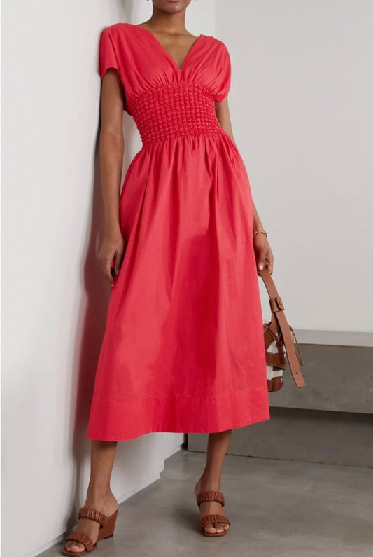 STAUD Jackson Dress Hibiscus M