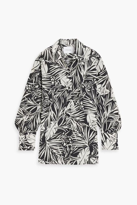 FRAME printed cotton silk top S