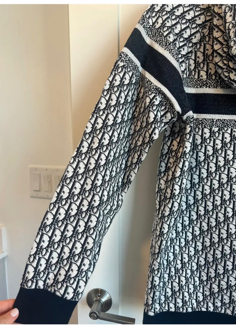 Christian Dior navy logo hoodie sweater long sleeve XS