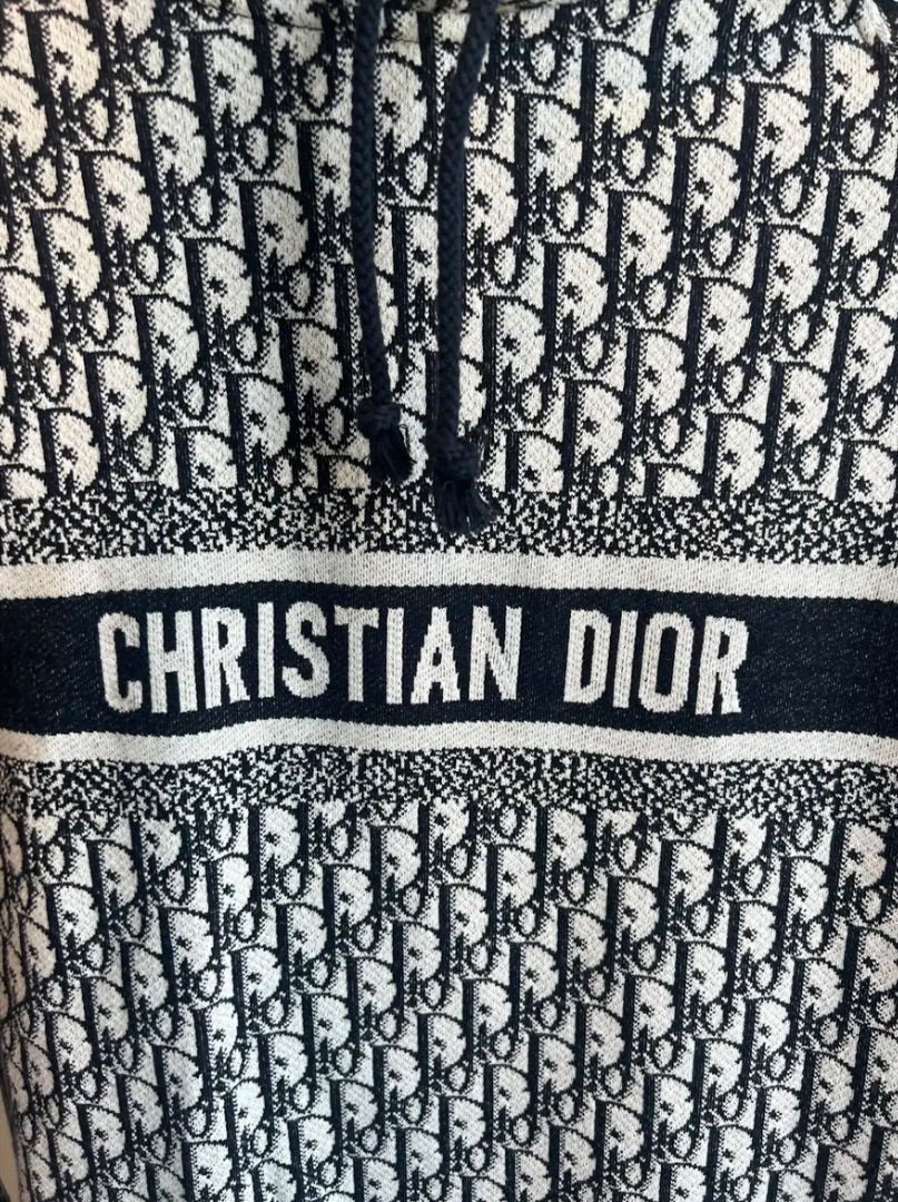 Christian Dior navy logo hoodie sweater long sleeve XS