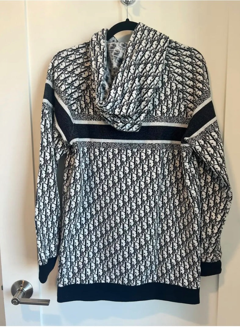 Christian Dior navy logo hoodie sweater long sleeve XS