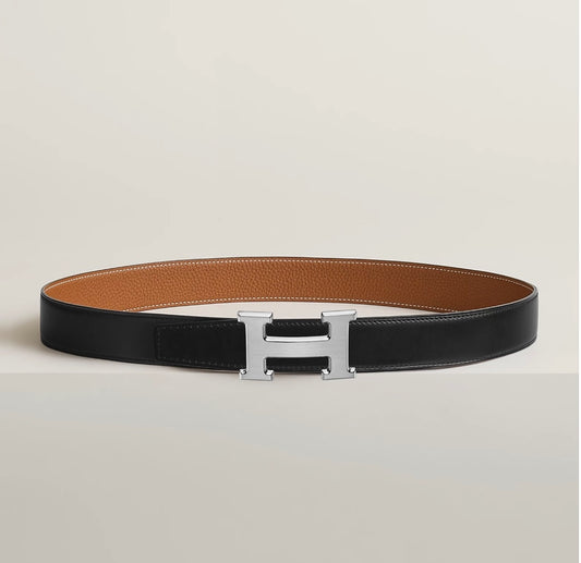 Hermes belt buckle & Reversible leather strap 32 mm 80