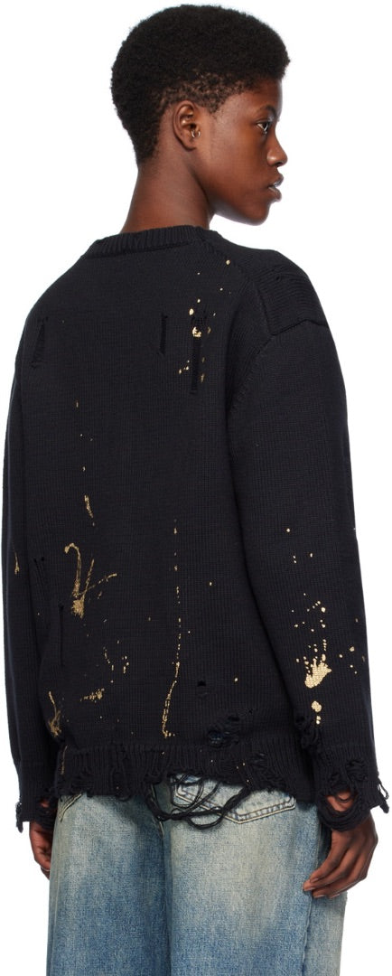 R13 Black Paint Splatter Cardigan XS